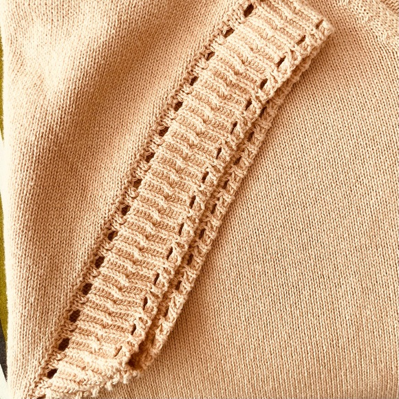 Joie Women's Cotton Peach Pink V-Neck Short Bat Sleeves Knit Sweater Size US XL - Picture 10 of 16